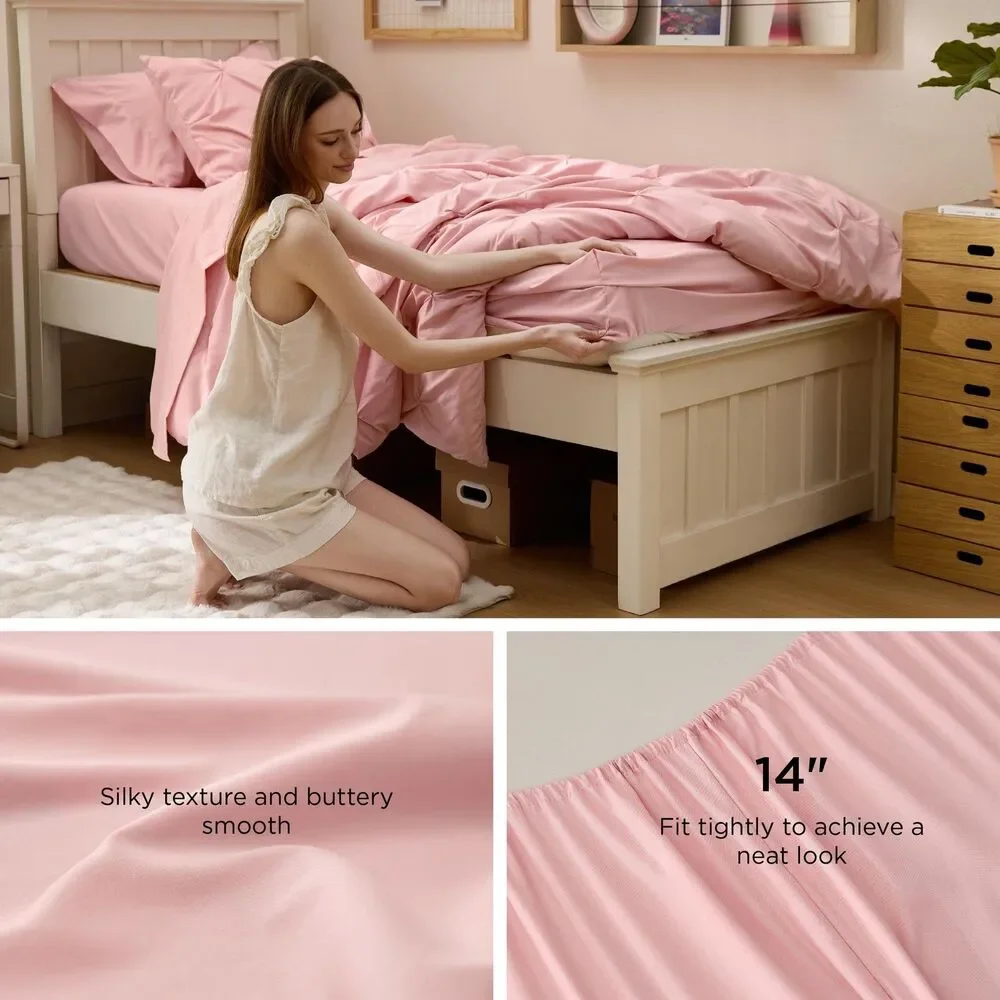 Twin XL Comforter Set - Dorm Room Essentials for Girls Extra Long Twin XL (Pink)